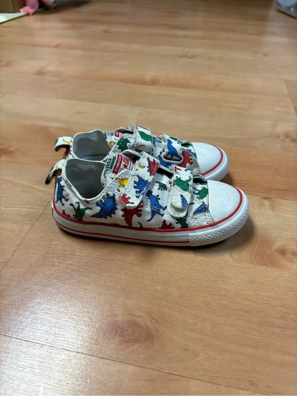 Converse Dinoverse Toddler All Star Double Strap Dinosaur Print Sneakers Size 10